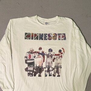 Delta White Long Sleeve Tee with Minnesota Graphic